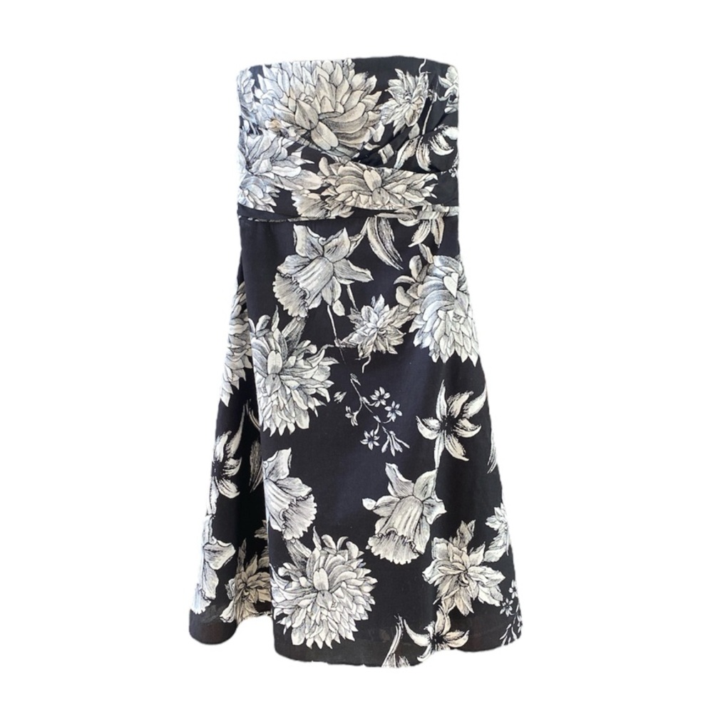 White House Black Market Floral Strapless Dress